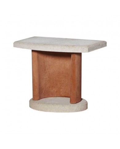 Table BBQ Quarz blanc + terracotta.