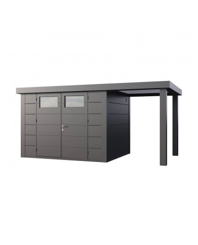 Abri de jardin métal 7,1 m2 anthracite auvent taille S Abri de jardin métal 7,1 m2 anthracite auvent taille S