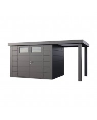 Abri de jardin métal 7,1 m2 anthracite auvent taille S Abri de jardin métal 7,1 m2 anthracite auvent taille S