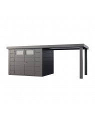 Abri de jardin métal 7,1 m2 anthracite auvent taille L Abri de jardin métal 7,1 m2 anthracite auvent taille L